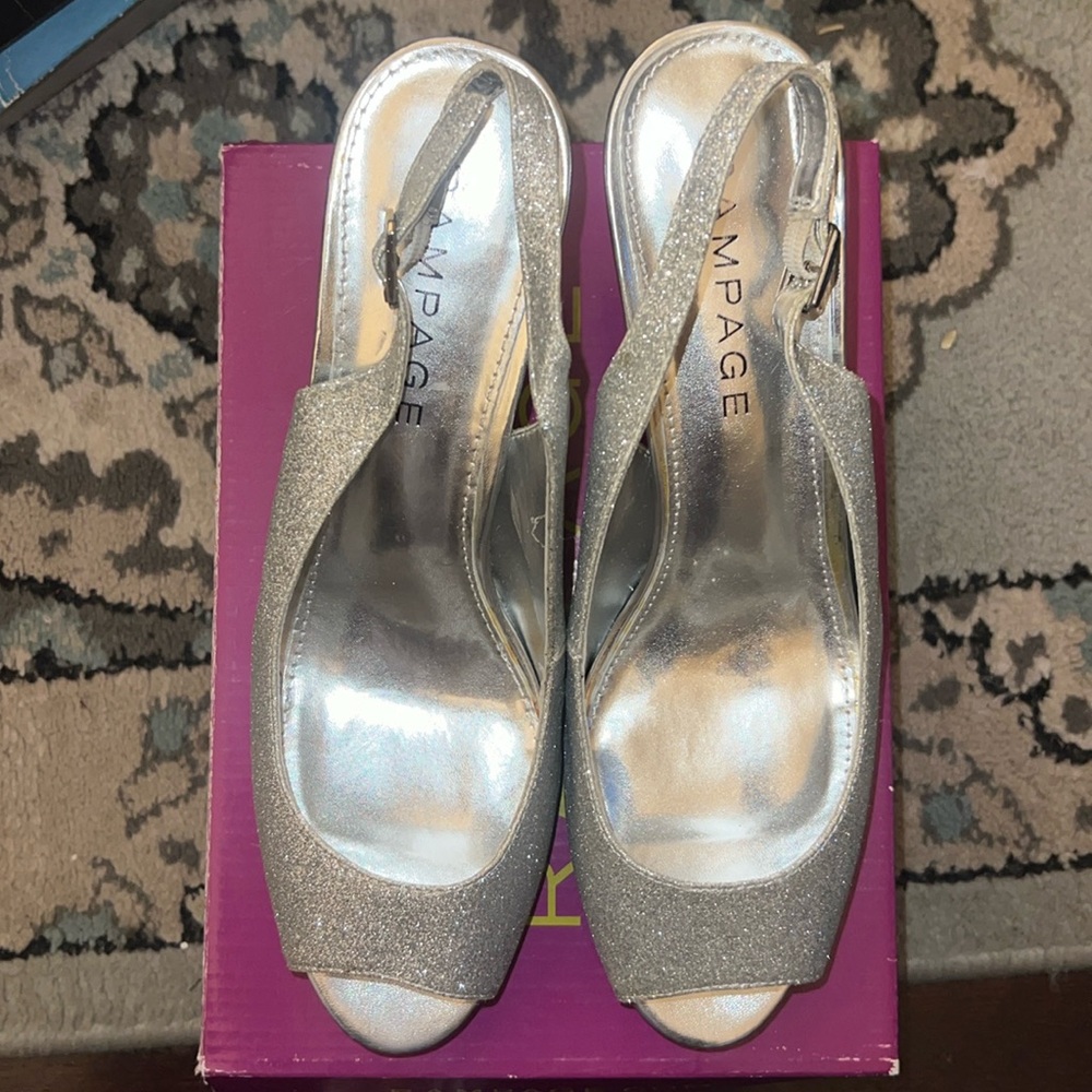 Women’s Open Toe Glitter Heels